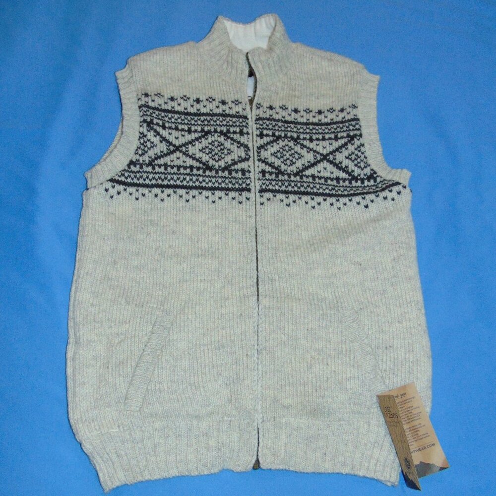 NEW LOST HORIZONS  SVEN HANDMADE IN NEPAL 100% WOOL VEST  XL